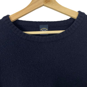 Paul and Shark Navy Crew Neck Wool Sweater - Large (L) PTP 22.5"