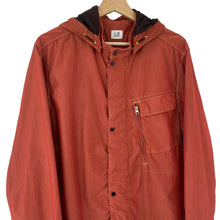 Load image into Gallery viewer, C.P Company Burnt Orange 50 Fili Goggle Hooded Overshirt - Large (L) PTP 22.75&quot;
