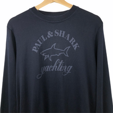 Load image into Gallery viewer, Paul and Shark Navy Logo Crew Neck Sweater - Large (L) PTP 20.5&quot;
