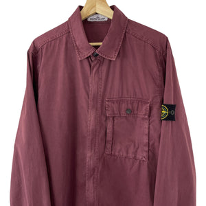 Stone Island Burgundy Pocket Overshirt - Extra Large (XL) PTP 23.25"