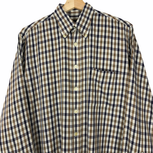 Aquascutum House Check Long Sleeved Shirt - Medium (M) PTP 24"