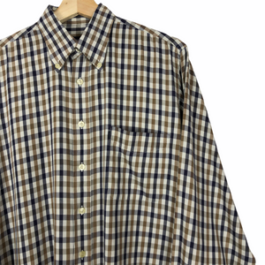 Aquascutum House Check Long Sleeved Shirt - Medium (M) PTP 24"