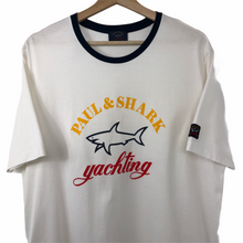 Load image into Gallery viewer, Paul and Shark White Short Sleeved Logo T-Shirt - Extra Large (XL) PTP 22&quot;
