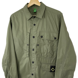 Ma.Strum Green Button Up Multi Pocket Overshirt - Small (S) PTP 21.75"