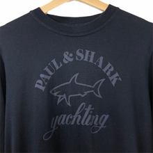 Load image into Gallery viewer, Paul and Shark Navy Logo Crew Neck Sweater - Large (L) PTP 20.5&quot;
