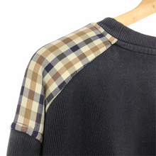 Load image into Gallery viewer, Aquascutum Navy / Check Crew Neck Sweater - Double Extra Large (XXL) PTP 25.75&quot;
