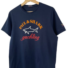 Load image into Gallery viewer, Paul and Shark Navy Short Sleeved Logo T-Shirt - Medium (M) PTP 19.5&quot;
