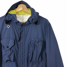 Load image into Gallery viewer, Ma.Strum Blue Multi Pocket Hooded Sniper Jacket - Medium (M) PTP 22.75&quot;
