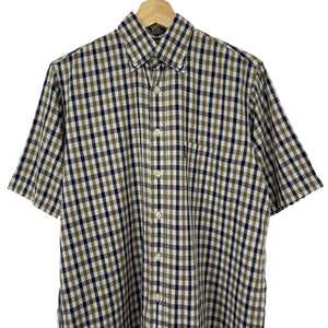 Aquascutum House Check Short Sleeved Shirt - Small (S) PTP 21.5"
