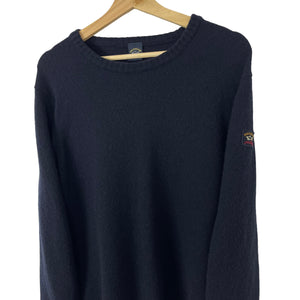 Paul and Shark Navy Crew Neck Wool Sweater - Large (L) PTP 22.5"