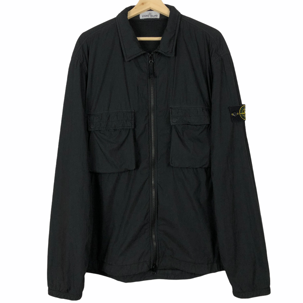 Stone Island Black Double Pocket Overshirt - Double Extra Large (XXL) PTP 25.75