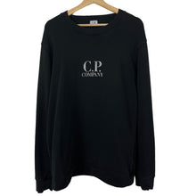 Load image into Gallery viewer, C.P Company Black Crew Neck Logo Sweater - Extra Large (XL) PTP 22&quot;
