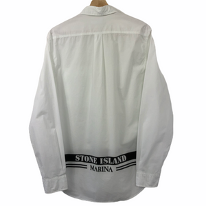 Stone Island Marina White Button Up Overshirt - Medium (M) PTP 21"