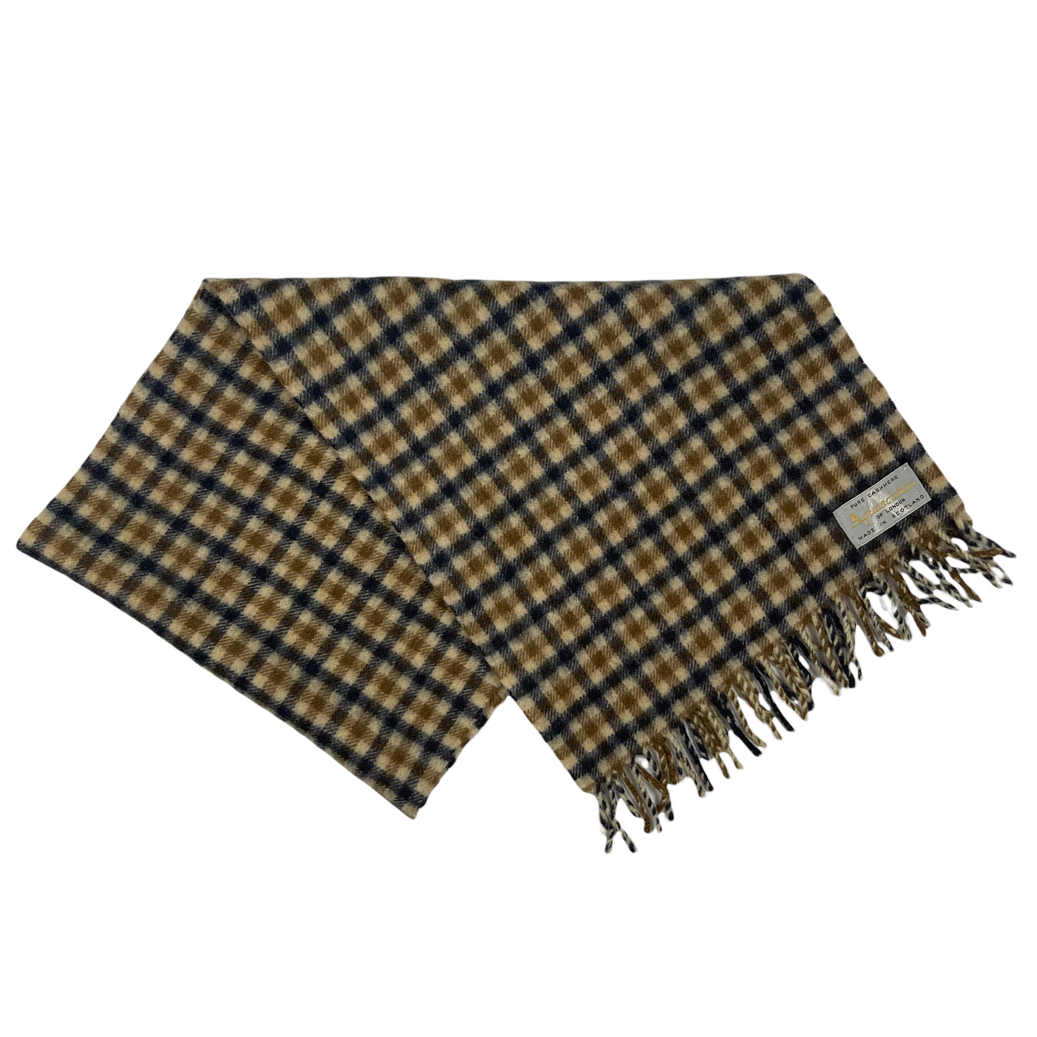 Aquascutum Classic House Check Pure Cashmere Scarf One Size Fits