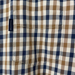 Aquascutum House Check Short Sleeved Shirt - Large (L) PTP 21.5"