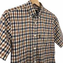 Load image into Gallery viewer, Aquascutum House Check Short Sleeved Shirt - Small (S) PTP 19&quot;
