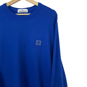 Stone Island Blue Crew Neck Logo Sweater - Extra Large (XL) PTP 23.5"