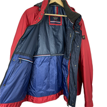 Load image into Gallery viewer, Paul and Shark Red Hooded Shimmer Jacket - Large (L) PTP 24.75&quot;
