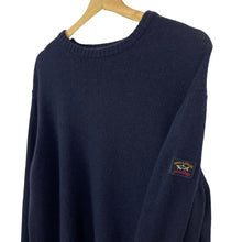 Load image into Gallery viewer, Paul and Shark Navy Crew Neck Eco Wool Sweater - Large (L) PTP 21.5&quot;
