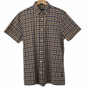 Aquascutum House Check Short Sleeved Shirt - Medium (M) PTP 20.75"