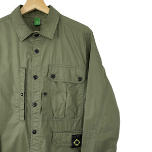 Ma.Strum Green Button Up Multi Pocket Overshirt - Small (S) PTP 21.75"