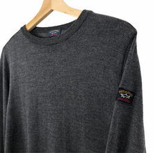 Load image into Gallery viewer, Paul and Shark Dk Grey 100% Wool Crew Neck Sweater - Medium (M) PTP 20&quot;
