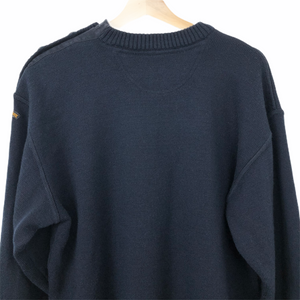 Paul and Shark Navy Bretagne 100% Wool Crew Neck Sweater - Medium (M) PTP 23"