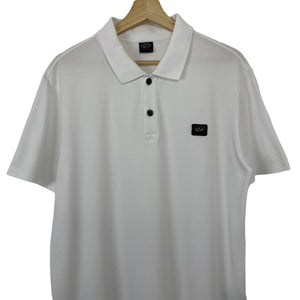 Paul and Shark White Short Sleeved Polo - Extra Large (XL) PTP 21.75"