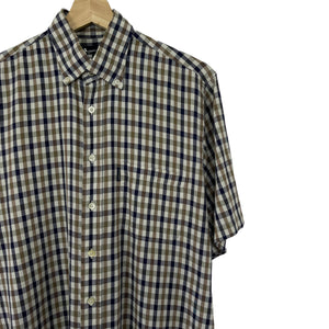 Aquascutum House Check Short Sleeved Shirt - Medium (M) PTP 22.25"