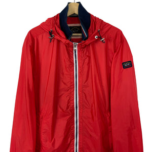 Paul and Shark Red Hooded Logo Jacket - Large (L) PTP 21.5"