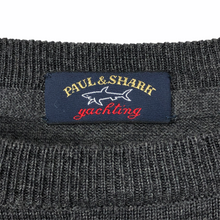 Load image into Gallery viewer, Paul and Shark Dk Grey 100% Wool Crew Neck Sweater - Medium (M) PTP 20&quot;
