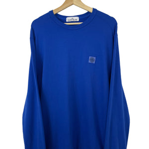 Stone Island Blue Crew Neck Logo Sweater - Extra Large (XL) PTP 23.5"