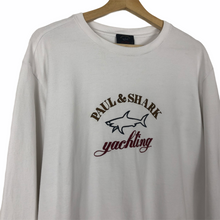 Load image into Gallery viewer, Paul and Shark White Embroidered Logo Crew Neck Sweater - Extra Large (XL) PTP 23&quot;
