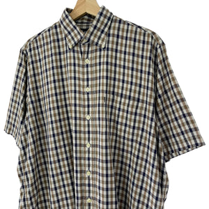 Aquascutum House Check Short Sleeved Shirt - Large (L) PTP 24.25"