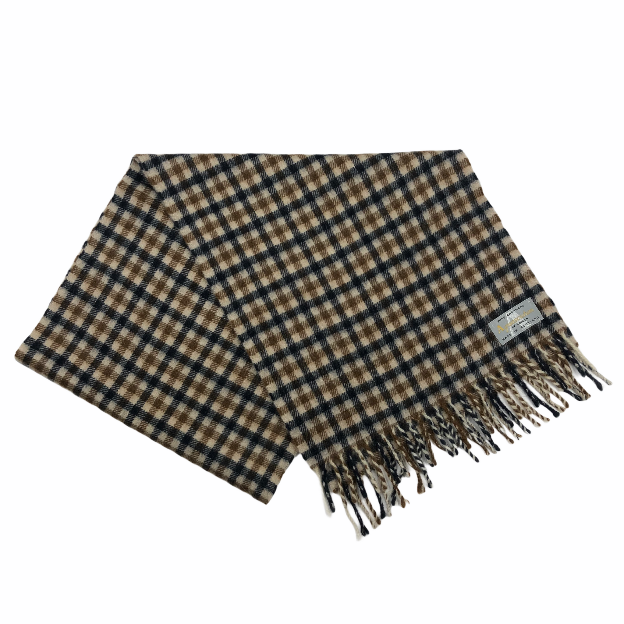 Aquascutum Classic House Check Pure Cashmere Scarf One Size Fits