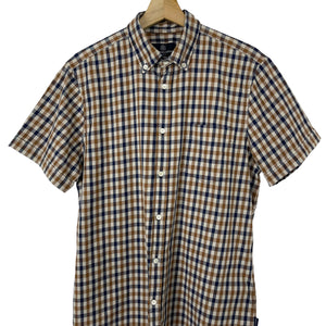 Aquascutum House Check Short Sleeved Shirt - Large (L) PTP 21.5"