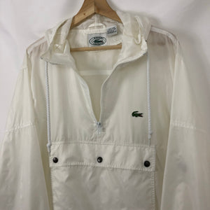 Vintage White Lacoste Izod Half Zip Cagoule - Medium (M) PTP 23"