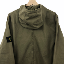 Load image into Gallery viewer, Stone Island Khaki Zip Up Hooded Overshirt - Extra Large (XL) PTP 23.75&quot;
