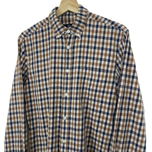 Aquascutum House Check Long Sleeved Shirt - Small (S) PTP 19"