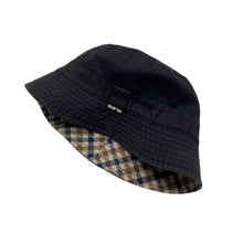 Load image into Gallery viewer, Aquascutum House Check / Navy Reversible Bucket Hat - One Size Fits All
