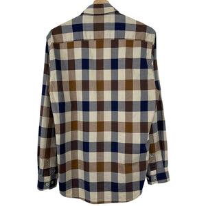 Aquascutum Block Check Long Sleeved Shirt - Medium (M) PTP 20.5"