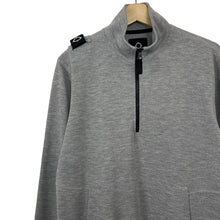 Load image into Gallery viewer, Ma.Strum Grey Half Zip Pullover Sweater - Medium (M) PTP 21&quot;
