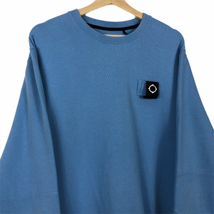 Ma.Strum Light Blue Crew Neck Sweater - Extra Large (XL) PTP 24.75"