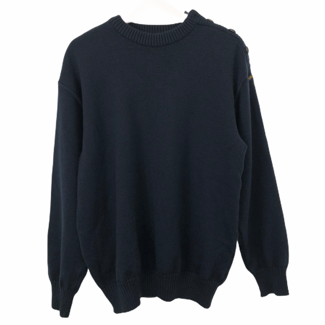 Paul and Shark Navy Bretagne 100% Wool Crew Neck Sweater - Medium (M) PTP 23