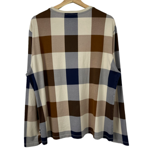 Aquascutum Block Check Long Sleeved T-Shirt - Extra Large (XL) PTP 24"