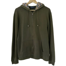 Load image into Gallery viewer, Aquascutum Khaki Green Full Zip Logo Hoody - Large (L) PTP 22&quot;
