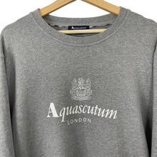 Load image into Gallery viewer, Aquascutum Grey Crew Neck Logo Sweater - Triple Extra Large (XXXL) PTP 26&quot;
