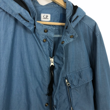 Load image into Gallery viewer, C.P Company Blue 50 Fili Goggle Hooded Overshirt - Double Extra Large (XXL) PTP 24&quot;
