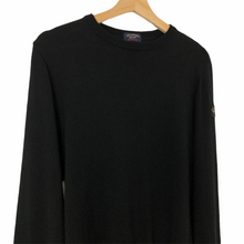 Load image into Gallery viewer, Paul and Shark Black 100% Wool Crew Neck Sweater - Large (L) PTP 20&quot;
