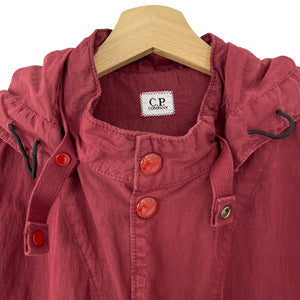 C.P Company Burgundy Goggle Hooded Overshirt - Large (L) PTP 22.75"